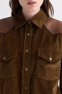 Cowboy Take Me Away Shirt with Combo in Torkel Corduroy Pinecone Bison
