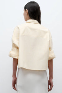 Next Ex Cotton Shirt in Ivory Yellow