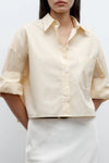 Next Ex Cotton Shirt in Ivory Yellow