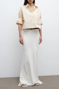 Next Ex Cotton Shirt in Ivory Yellow