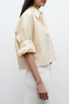 Next Ex Cotton Shirt in Ivory Yellow