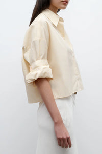 Next Ex Cotton Shirt in Ivory Yellow