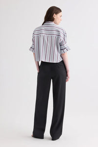 Next Ex Cotton Shirt in Light Grey Multi