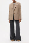 Sweet Pea Blazer Without Pintuck in Stretch Wool Timber Wolf Multi