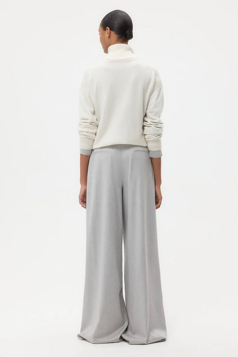 Avery Pant in Viscose Wool Suiting Light Heather Grey