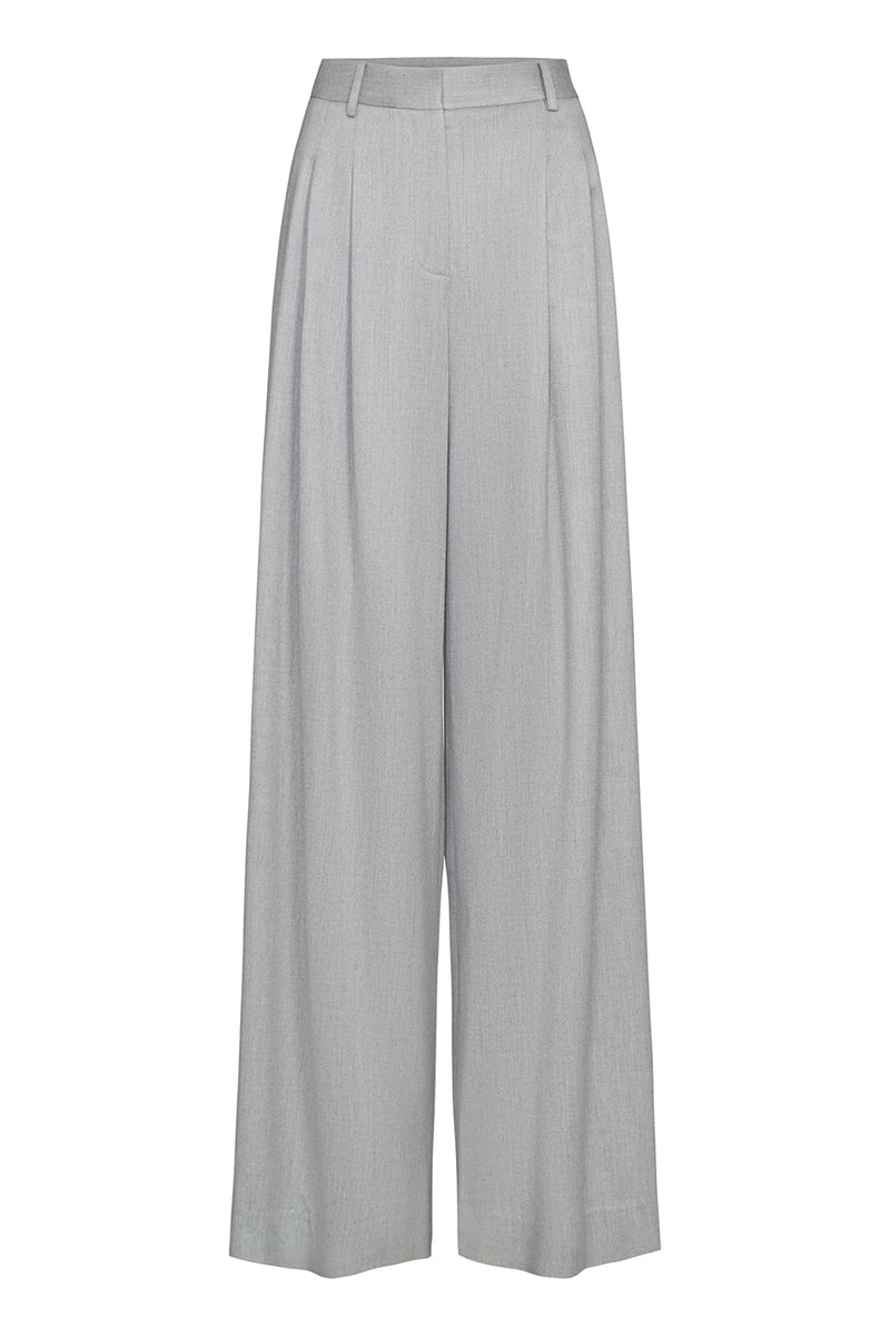 Avery Pant in Viscose Wool Suiting Light Heather Grey