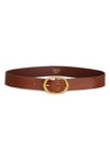 Wide Leather Belt in Cognac