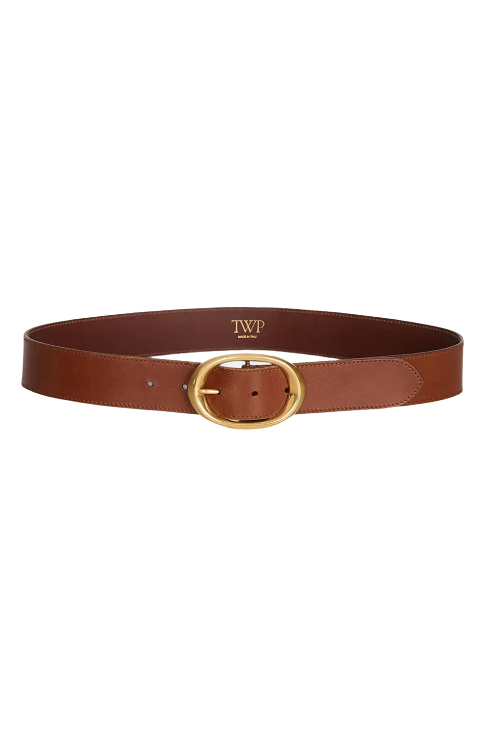 Wide Leather Belt in Cognac