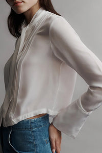 Bergman Top in Silk Georgette Ivory