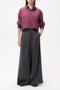 Next Ex Shirt in Super Compact Cotton Crushed Violets