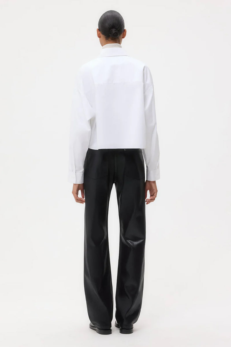 Soon To Be Ex Shirt With Bib in Super Compact Poplin White