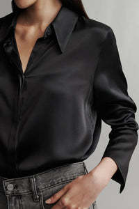 Object of Affection Top with Sleeve Detail in Black