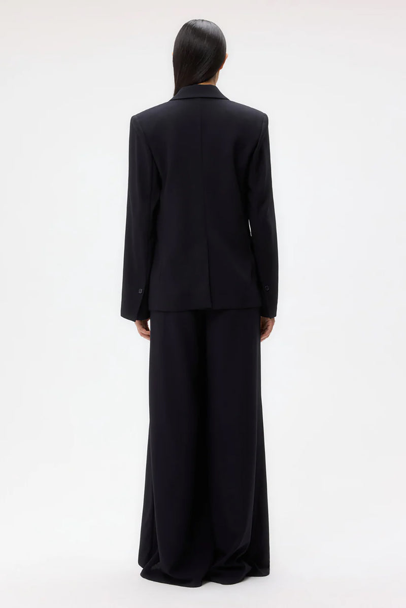 Boy Blazer in Drapey Wool Crepe Midnight