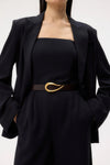 Boy Blazer in Drapey Wool Crepe Midnight
