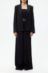 Boy Blazer in Drapey Wool Crepe Midnight