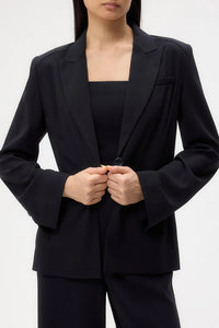 Boy Blazer in Drapey Wool Crepe Midnight