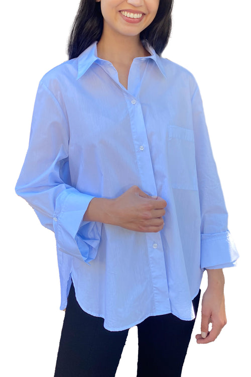 New Morning After Shirt in Superfine Cotton Baby Blue