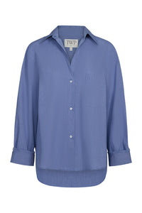 Next Morning Shirt in Cotton White & Navy