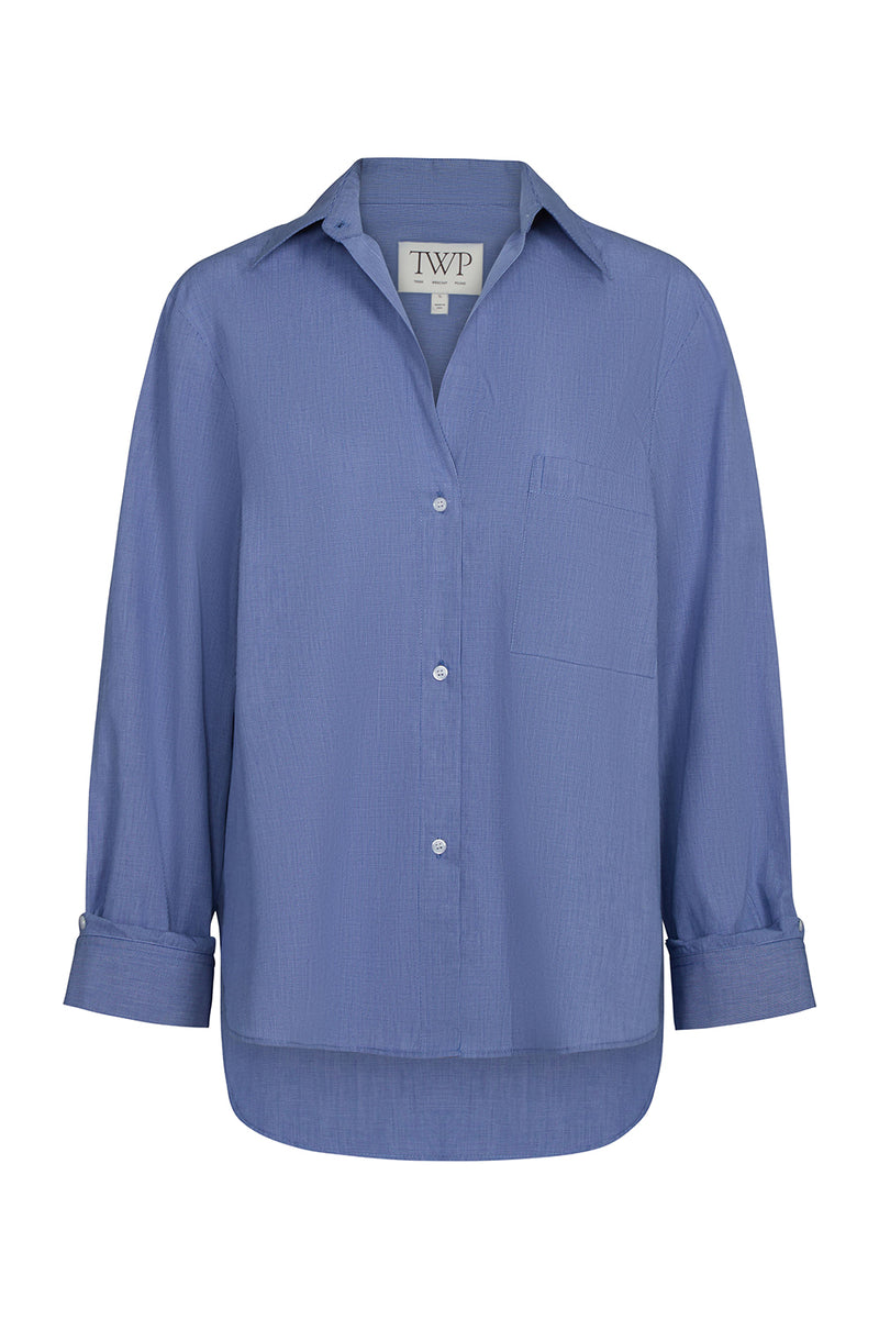 Next Morning Shirt in Cotton White & Navy