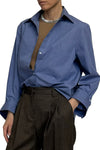 Next Morning Shirt in Cotton White & Navy
