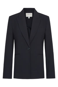 Boy Blazer in Drapey Wool Crepe Midnight