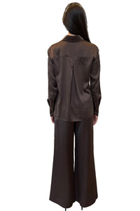 Joey Shirt in Silk Charmeuse in Delicioso