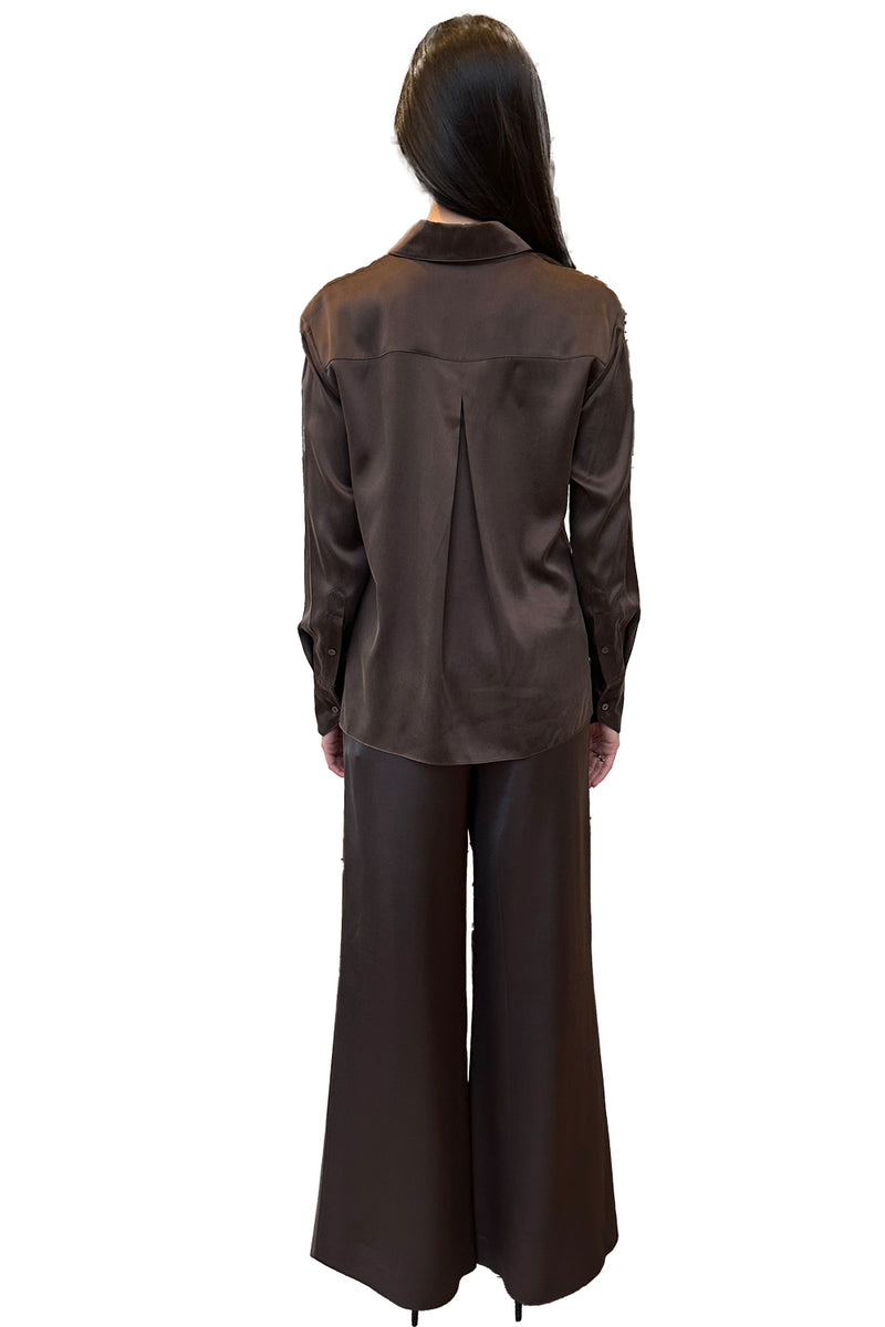 Joey Shirt in Silk Charmeuse in Delicioso