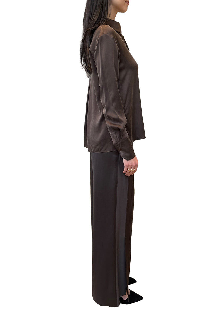 Joey Shirt in Silk Charmeuse in Delicioso