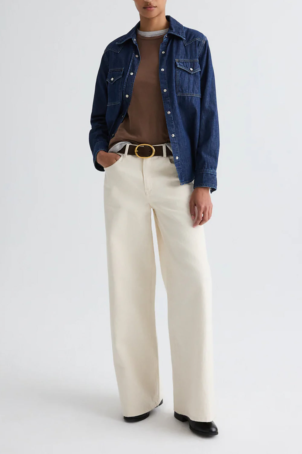 Cowboy Take Me Away Shirt in Denim Shirting Dark Stone