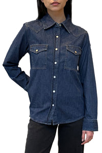 Cowboy Take Me Away Shirt in Denim Shirting Dark Stone