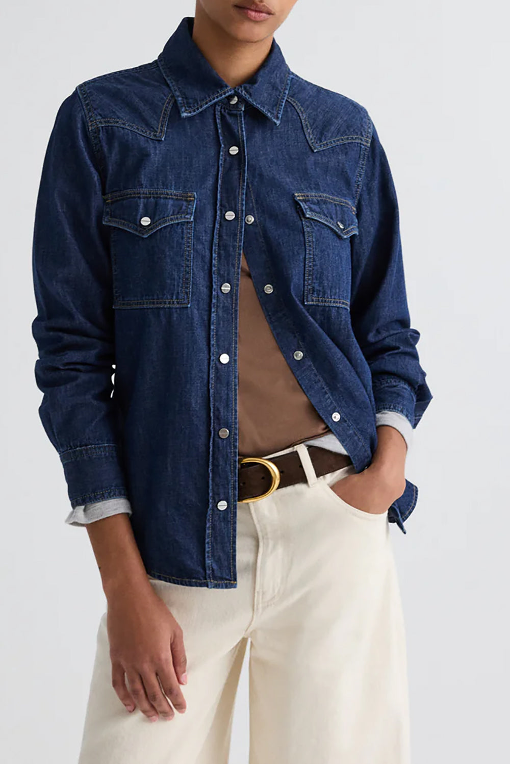 Cowboy Take Me Away Shirt in Denim Shirting Dark Stone