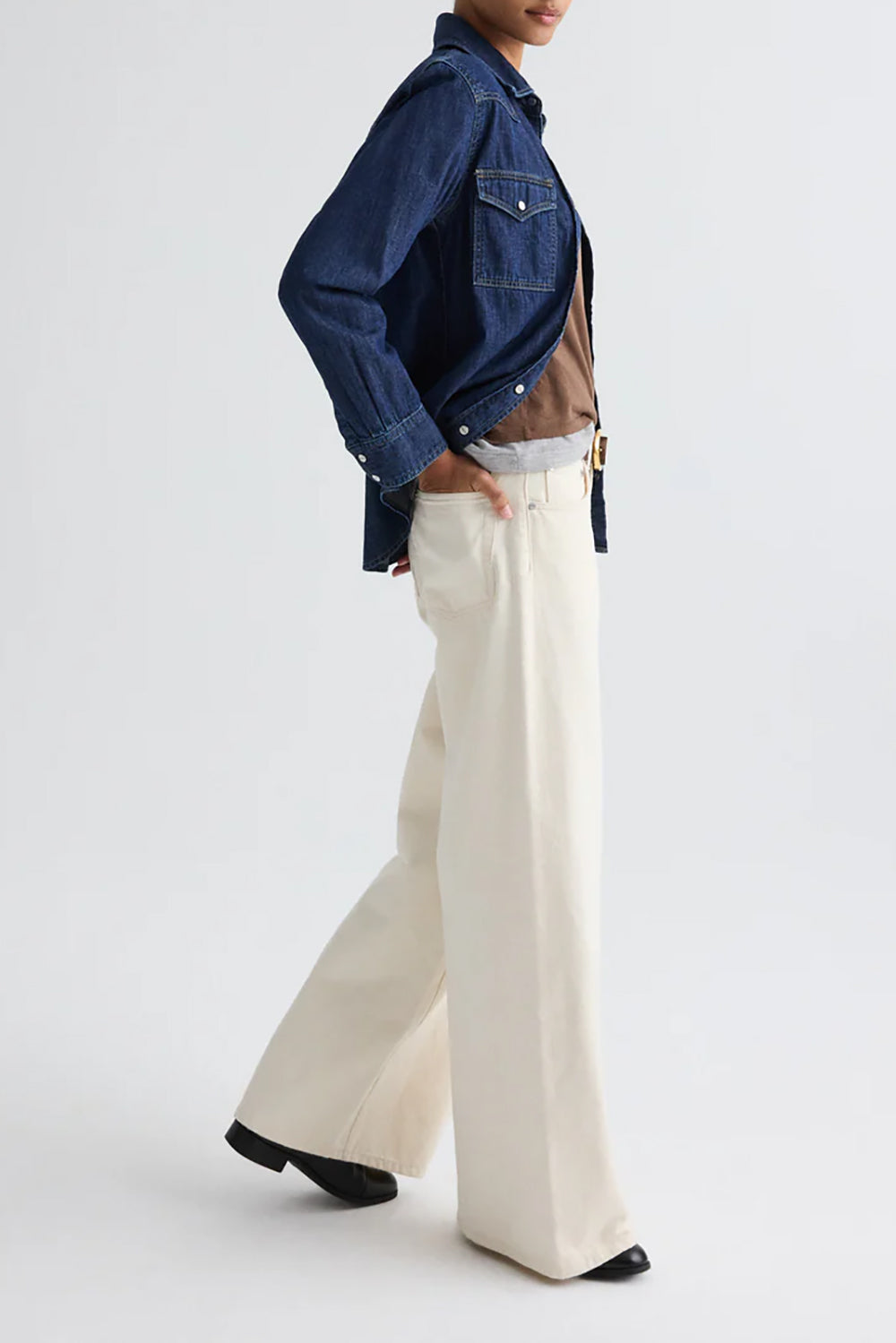 Cowboy Take Me Away Shirt in Denim Shirting Dark Stone