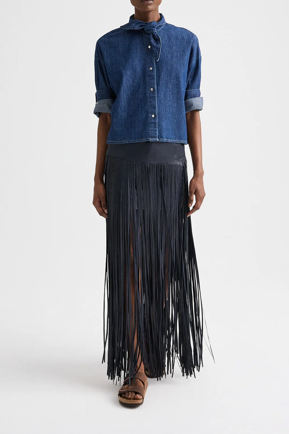 Tie One On Shirt in Denim Shirting Dark Stone