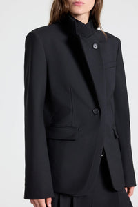 The Double Take Blazer in Soft Finish Stretch Wool Black
