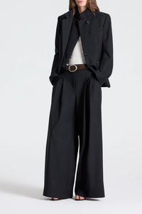 The Double Take Blazer in Soft Finish Stretch Wool Black