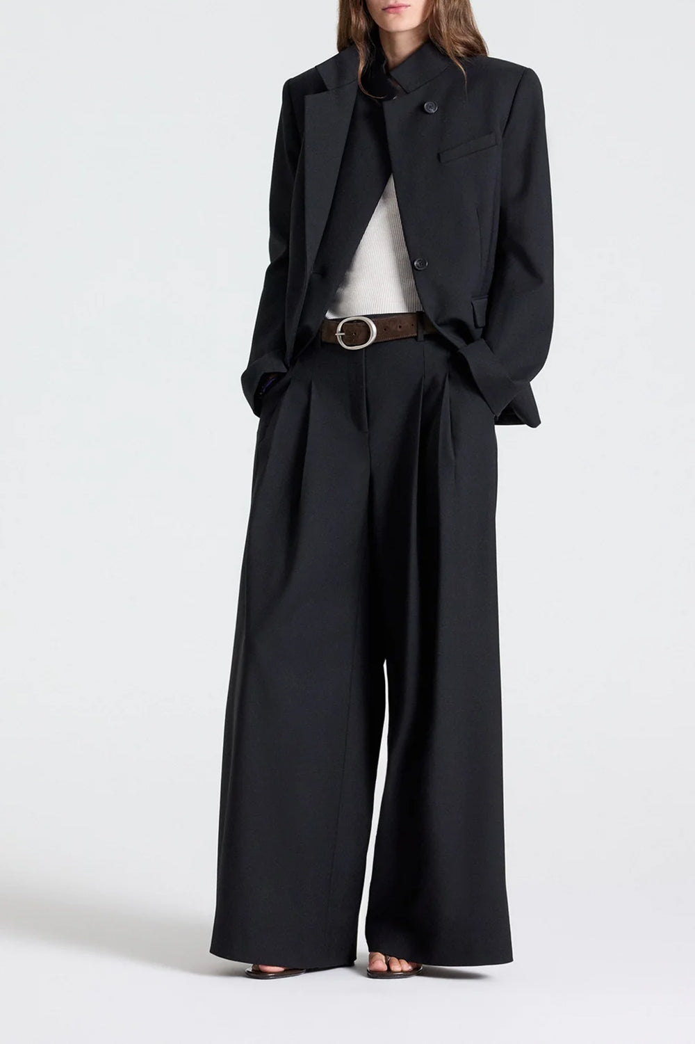 The Double Take Blazer in Soft Finish Stretch Wool Black