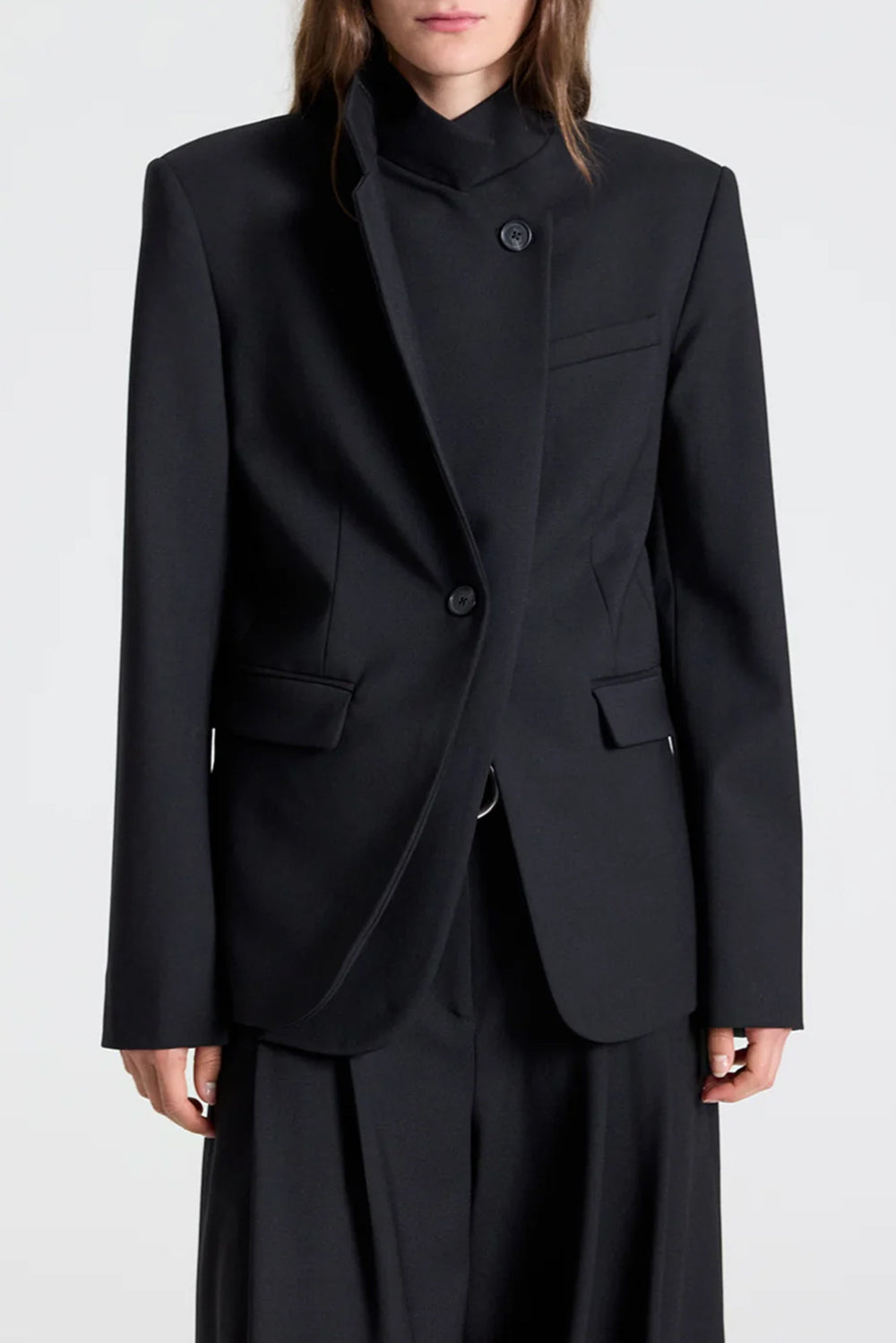 The Double Take Blazer in Soft Finish Stretch Wool Black