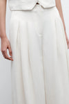 Drew Pant in Coated Viscose Linen in Bone