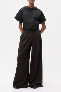 Forever & Always Reversible Shirt w/ Crystal Collar in Black
