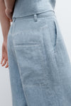 Cropped Howard in Lightweight Washed Hemp Denim Light Indigo
