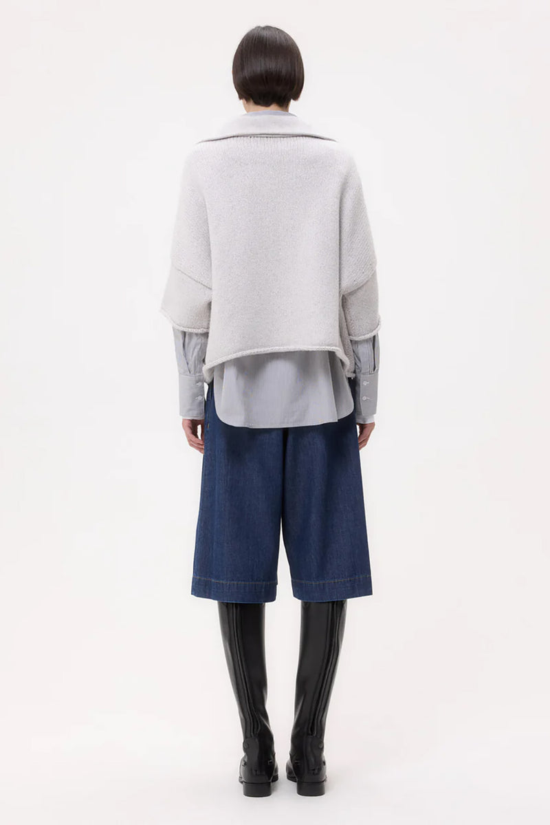 In The Morning Sweater in Cashmere Light Heather Grey