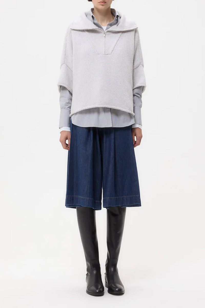 In The Morning Sweater in Cashmere Light Heather Grey