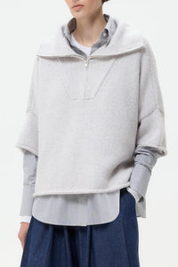 In The Morning Sweater in Cashmere Light Heather Grey