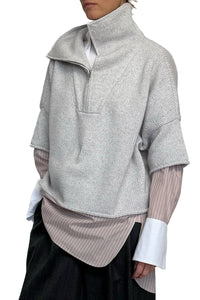In The Morning Sweater in Cashmere Light Heather Grey