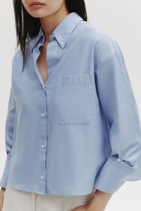 J.D. Shirt in Oxford Cotton Shirting Blue