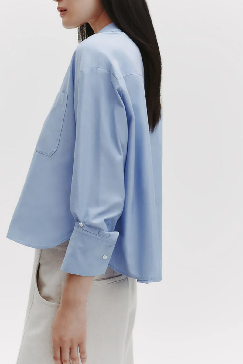 J.D. Shirt in Oxford Cotton Shirting Blue