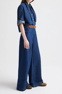 Dillon Jean in Cotton Linen Denim Dark Stone