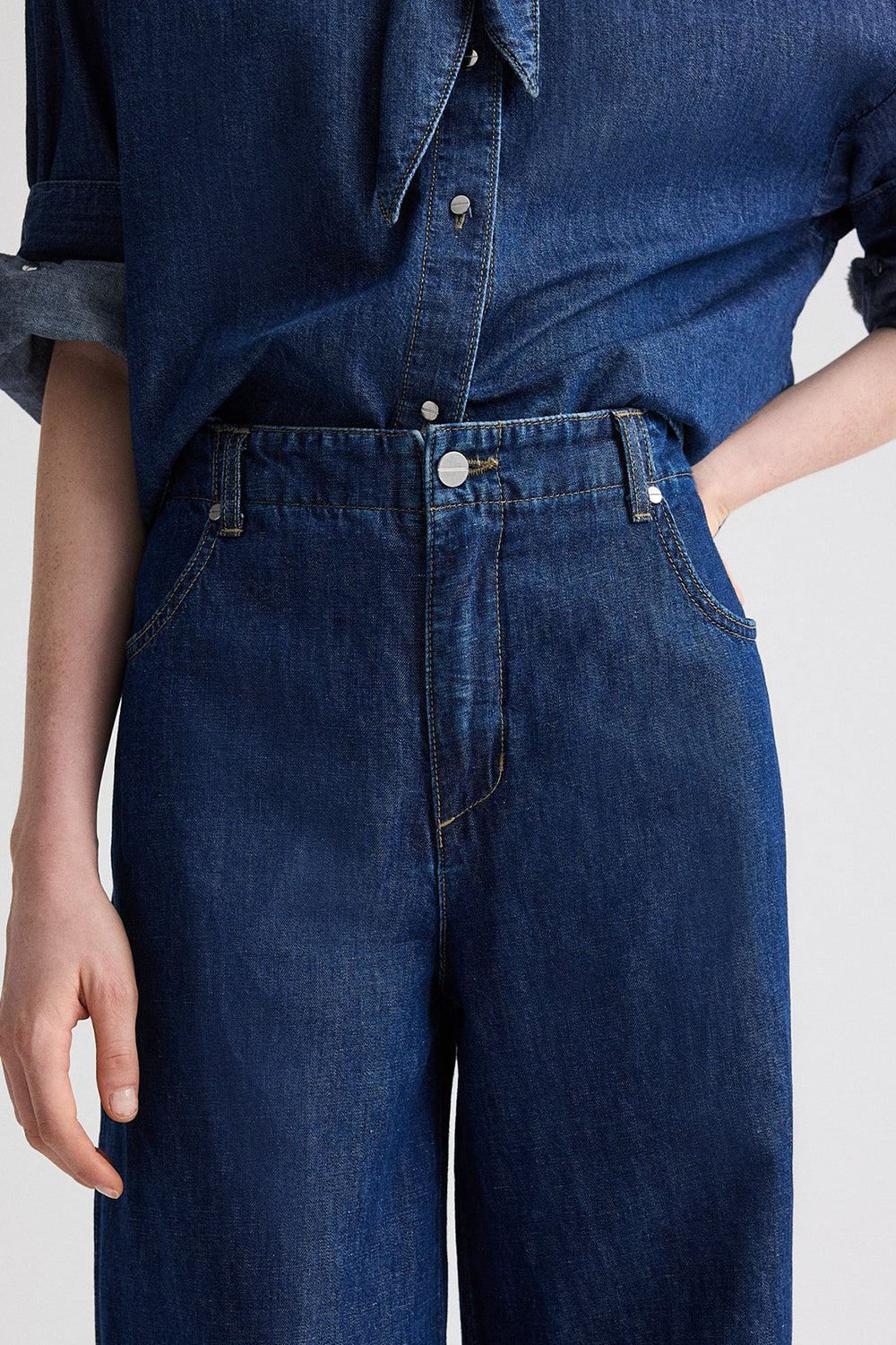 Dillon Jean in Cotton Linen Denim Dark Stone