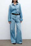 Mecox Beach Pant in Linen Cotton Denim Vintage Wash
