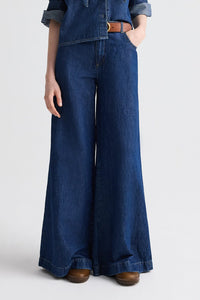 Dillon Jean in Cotton Linen Denim Dark Stone